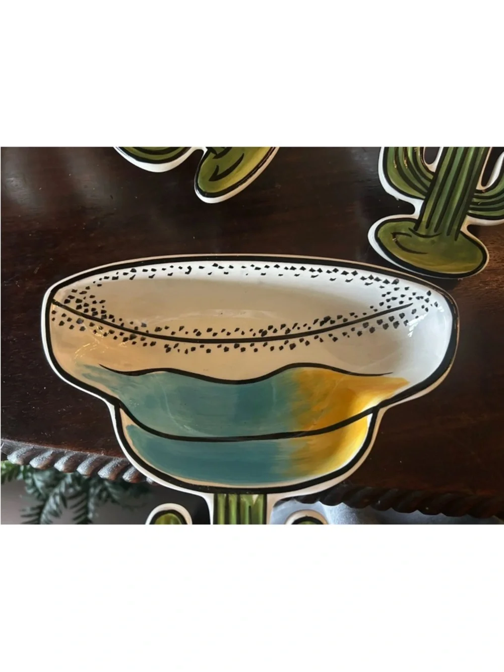 4 Clay Art Margarita Shaped w/ Cactus Handle Serving Bowls CINCO de Mayo‎ NWOT
